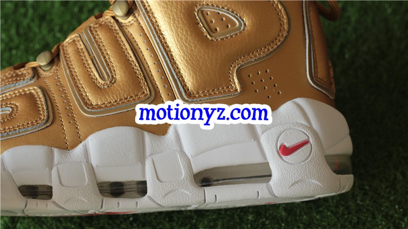 Authentic Supreme x Nike Air More Uptempo Golden